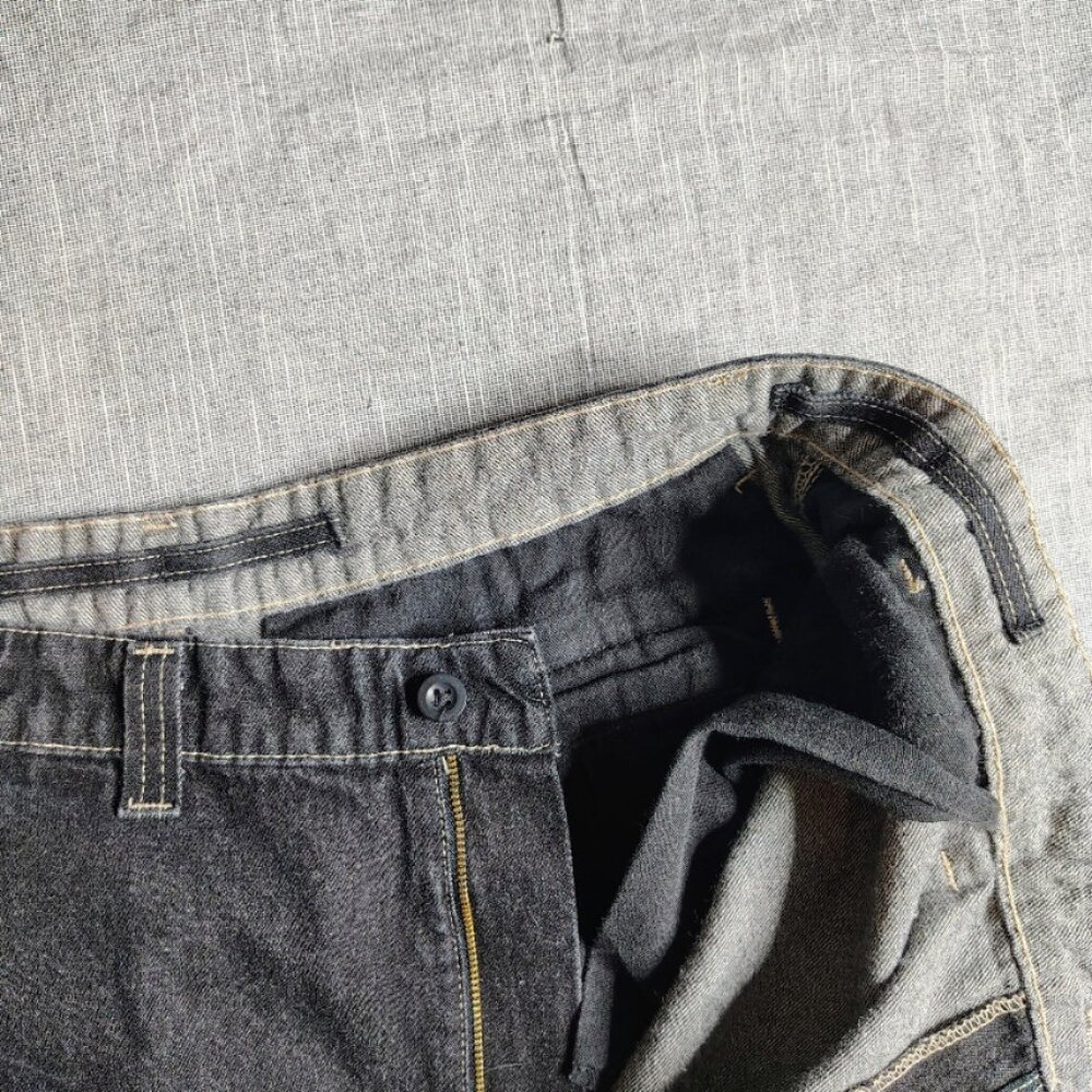 VINTAGE Polo Jeans Shorts Mens Size 40 Dark Wash Black Artillery Cargo Baggy Y2K - Picture 3 of 13